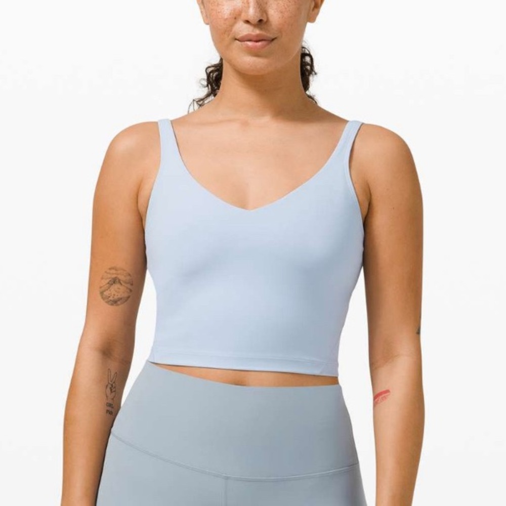 Lululemon align cropped tank top in “linen blue”